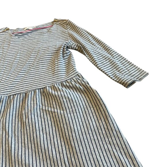 Boden Janie Stripe A-Line Dress Navy Grey Pockets 3/4 Sleeves Size 10L Women's - Picture 7 of 12